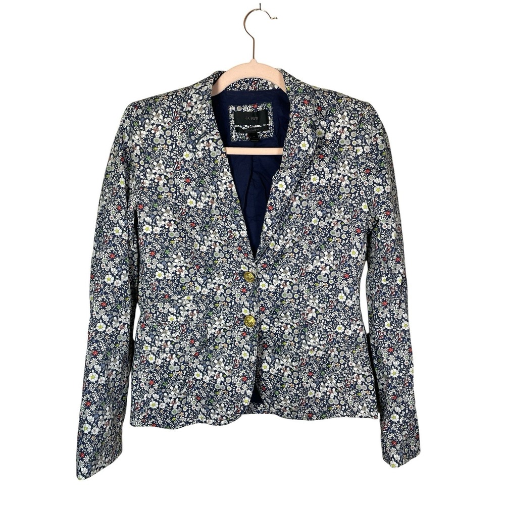 J. Crew Liberty London Women's Blazer June's Meadow‎ Floral Schoolboy Sz 2